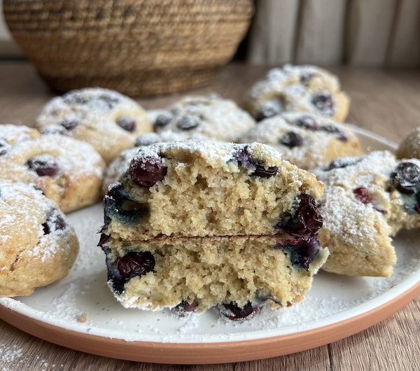 Vegan and Gluten Free Lemon Blueberry Bliss Cookies (Sugar-Free!)