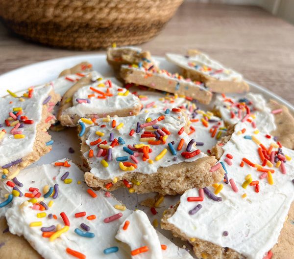 Birthday Cake Protein Cookie Dough Bark