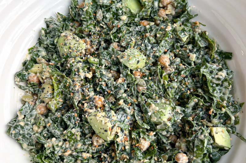 Happy Hormone Vegan Lemon Kale Caesar Salad