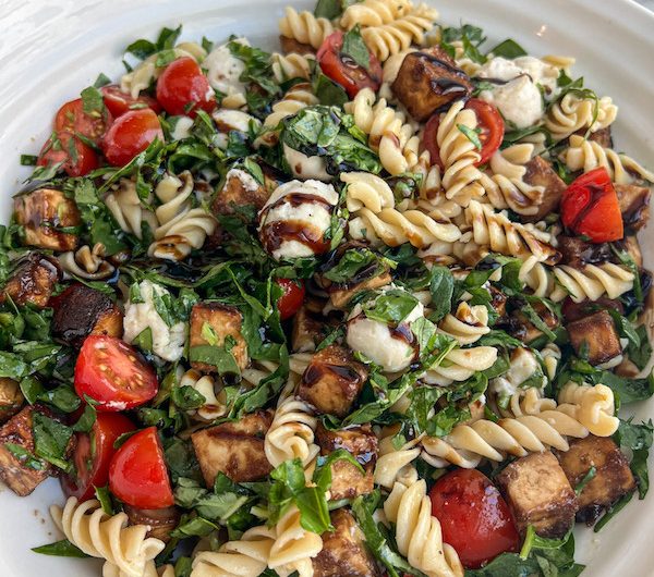 Plant-Based Caprese-Inspired Summer Pasta Salad