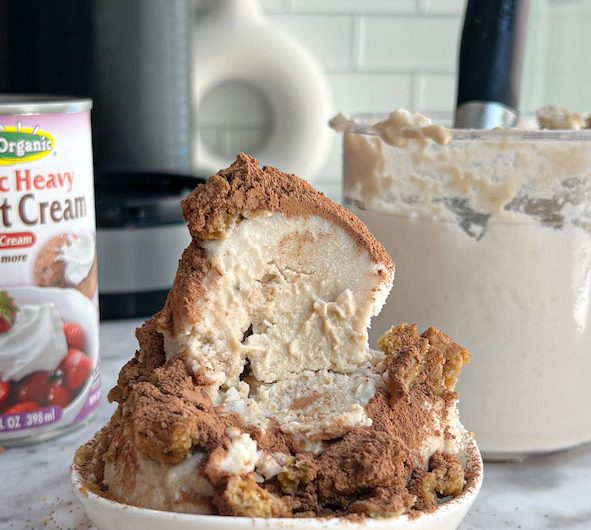 Homemade Healthy Vegan and Gluten Free Tiramisu Ice Cream