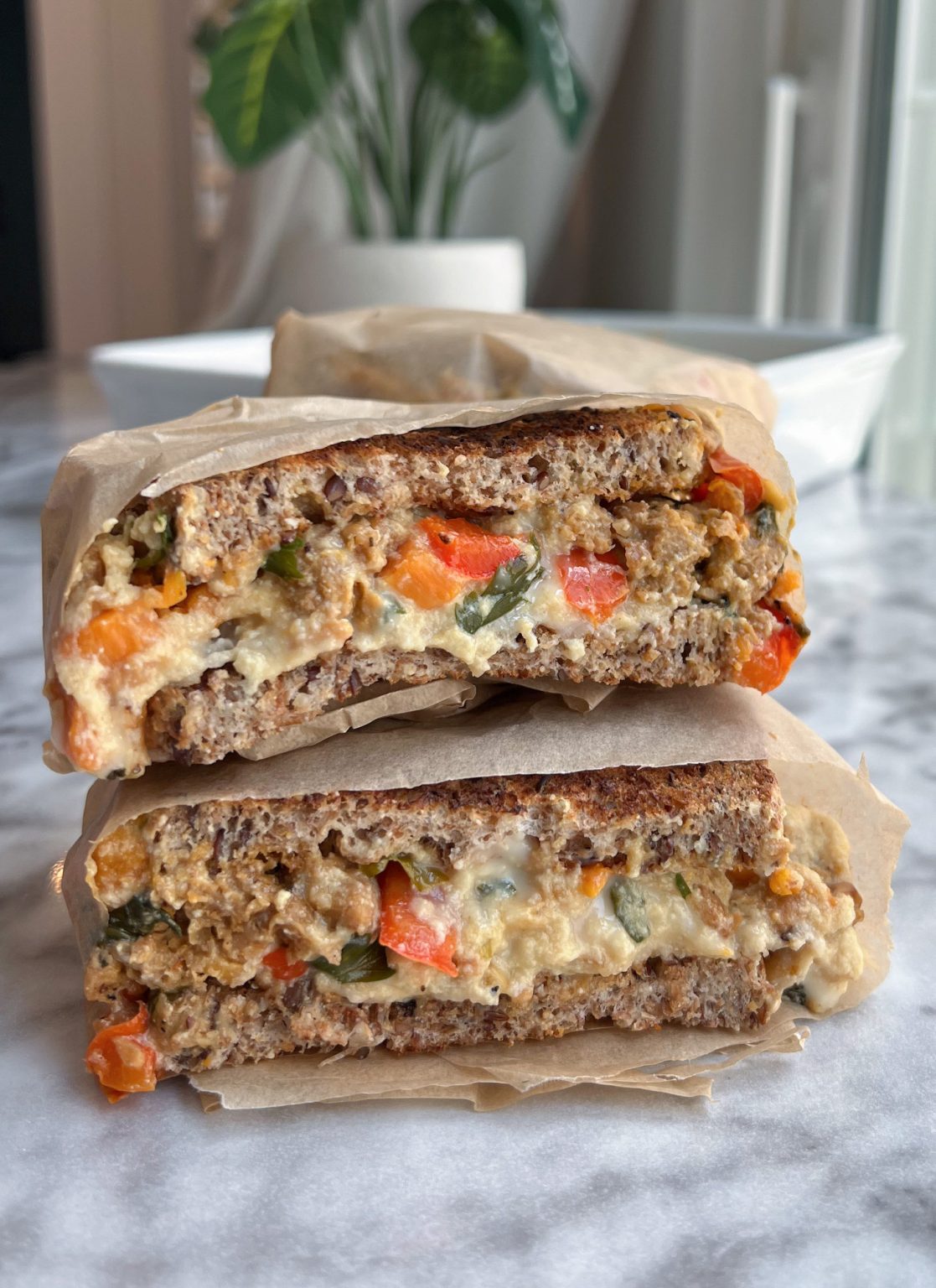 Protien Raspberry Sandwich Savory Vegan Protein-Packed Breakfast Sandwiches - Upbeet & Kaleing It