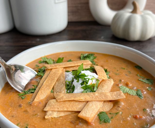 The Best Vegan Tortilla Soup – Creamy and Protein-Packed