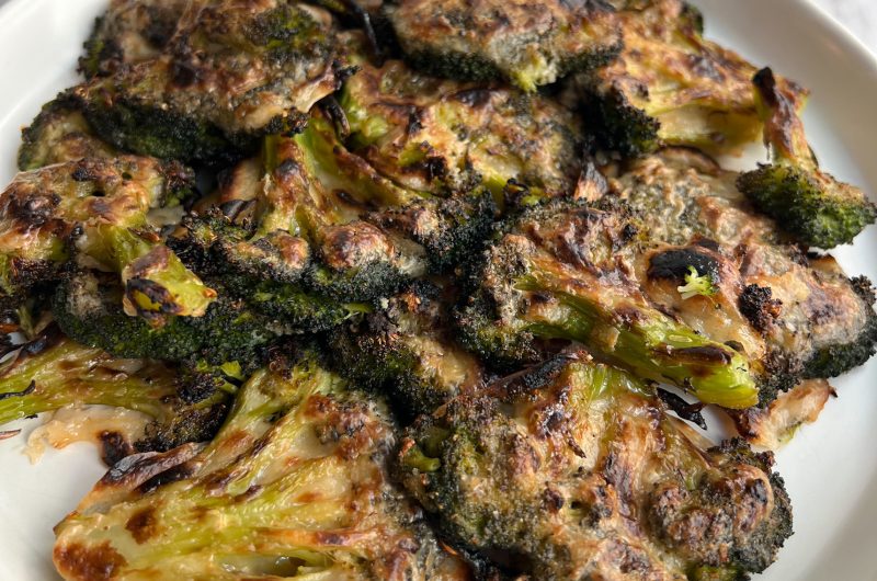 Deliciously Cheesy Plant-Based Smashed Broccoli