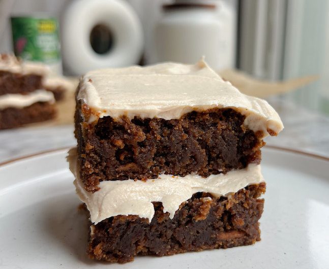 Sticky Vegan and Gluten-Free Gingerbread Date Blondies