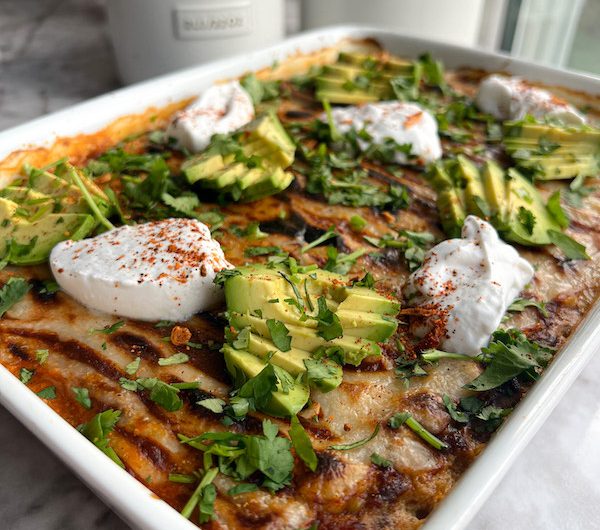 Spaghetti Squash Enchilada Casserole (Higher-Protein, Plant-Based & Delicious)