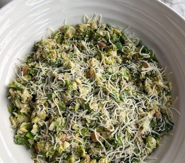 Obsession-Worthy Shredded Brussels Sprouts and Chickpea Caesar Salad