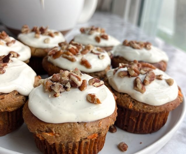 Nourishing and Light Carrot Cake Cupcakes (10g Protein!)
