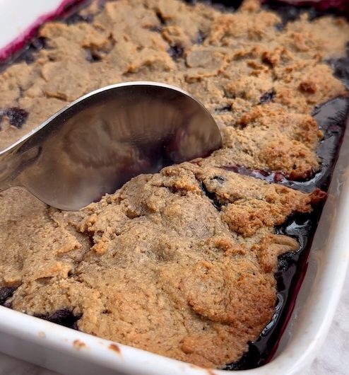 Healthy & Delicious Blueberry Cobbler (12g Protein Per Serving!)