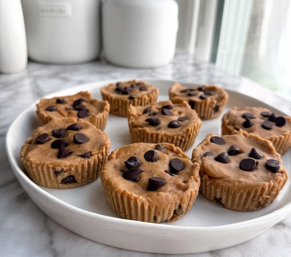 Four Ingredient Peanut Butter Banana Cookie Dough Fudge Cups