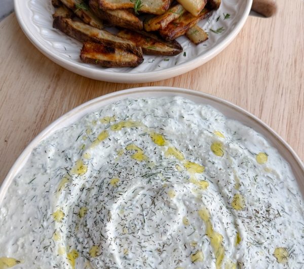High Protein Greek Girl Dip & Crispy Fries