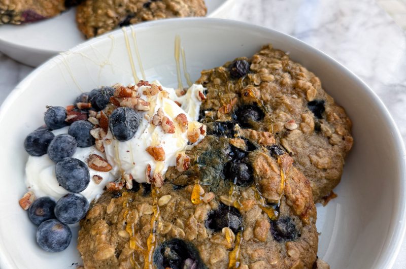 Blueberry Oatmeal Banana Bread Breakfast Prep Pancakes