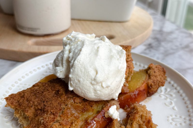 Gluten-Free Peach Cobbler With Creamy Burrata Ice Cream