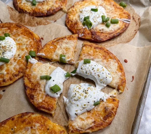 Lower Carb Buffalo Cauliflower Flatbreads