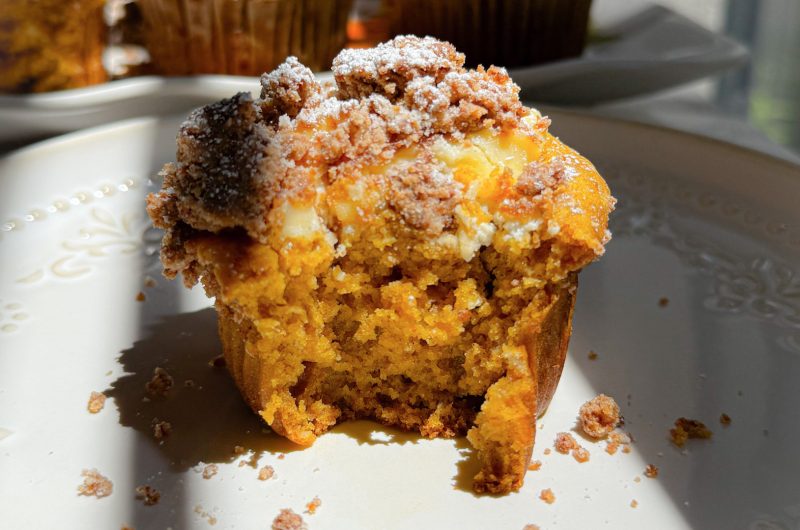Incredible Healthy and Gluten Free Pumpkin Cream Cheese Streusel Muffins