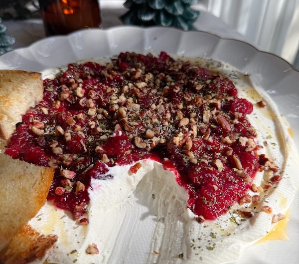 Whipped Boursin Cottage Cheese Dip With Cranberry Sauce