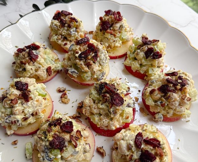 Healthy Curried Chickpea Salad Apple Bites