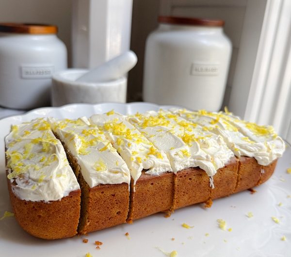 Lower Carb High Protein Lemon Loaf Made With Greek Yogurt
