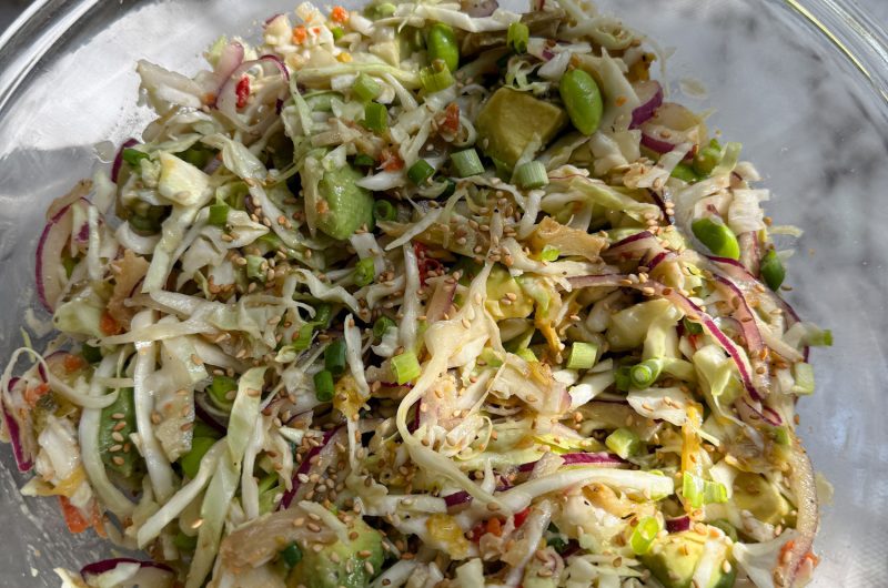 Crave-Worthy Crunchy Cabbage Salad With Sesame Peanut Dressing
